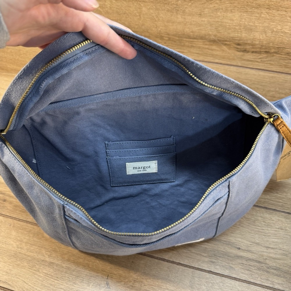 margot Slate Blue Canvas Crossbody Belt Bag